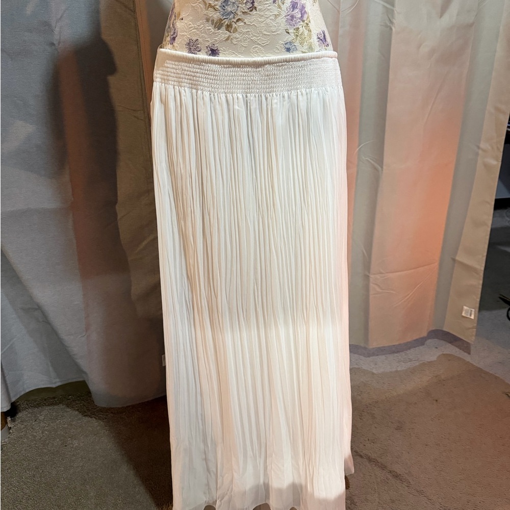 Crepe Pleated Maxi Skirt
